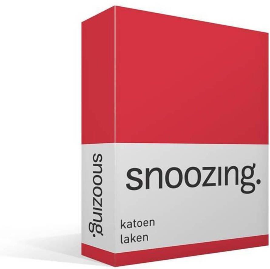 Snoozing Laken Katoen Eenpersoons 150x260 cm Rood