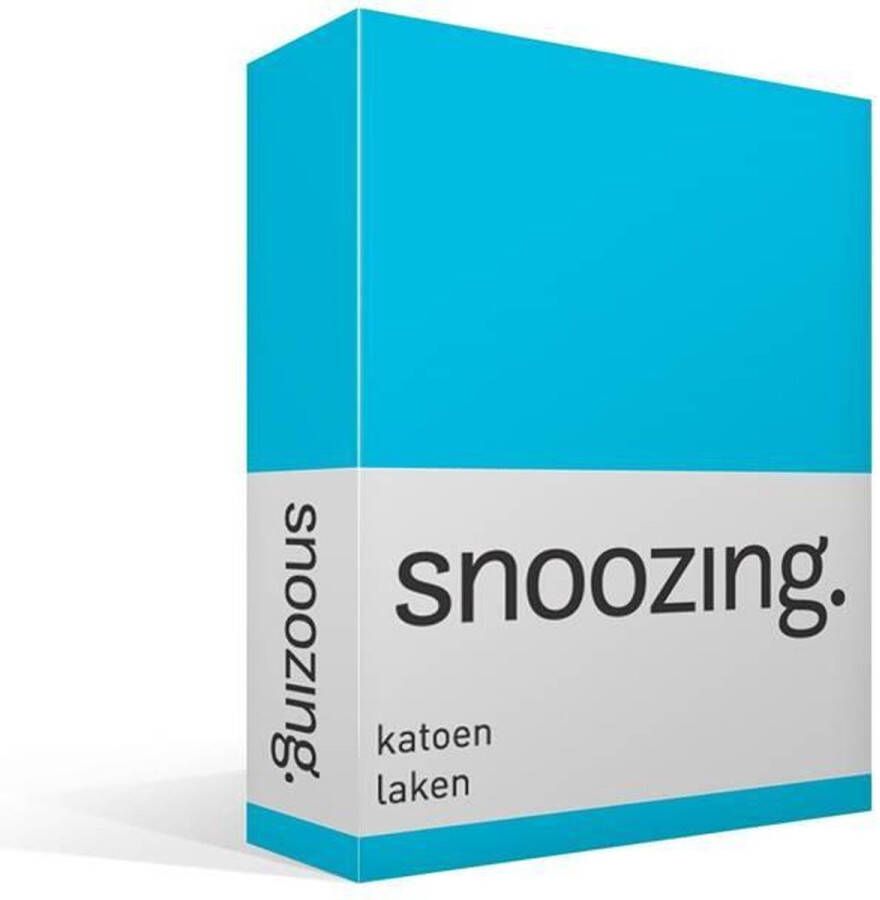 Snoozing Laken Katoen Eenpersoons 150x260 cm Turquoise