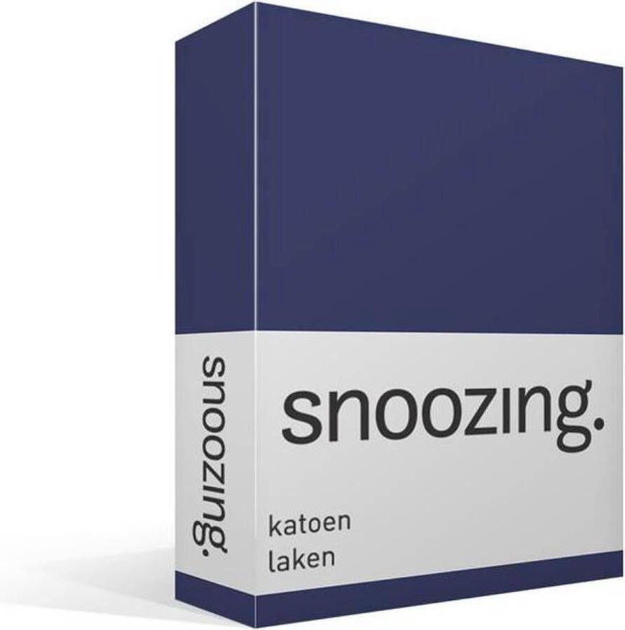 Snoozing Laken Katoen Tweepersoons 200x260 cm Navy