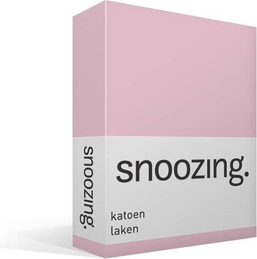 Snoozing Laken Katoen Tweepersoons 200x260 cm Roze