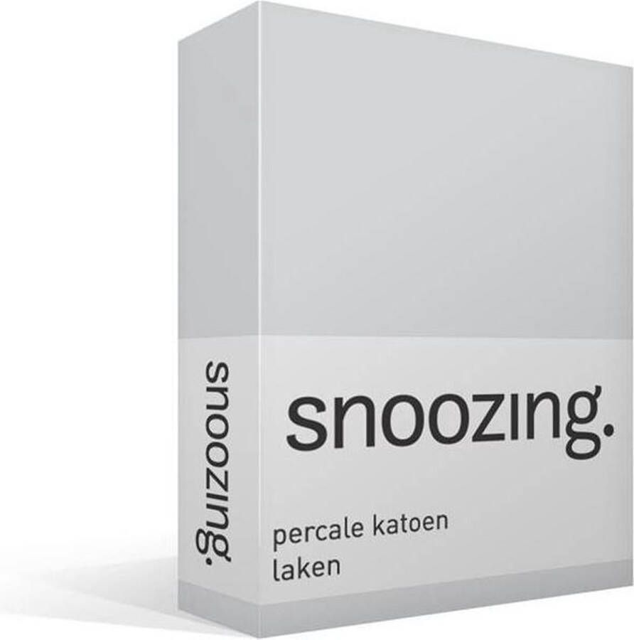 Snoozing Laken Lits-jumeaux Percale katoen 240x260 cm Grijs