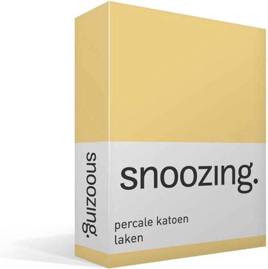 Snoozing Laken Tweepersoons Percale katoen 200x260 cm Geel