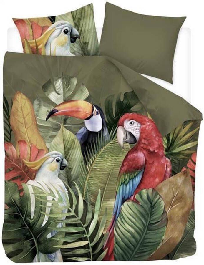 Snoozing Macaw Dekbedovertrek Lits-jumeaux 240x200 220 cm Katoen-satijn Multi