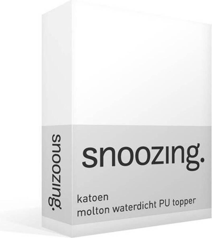 Snoozing Molton Katoen Waterdicht PU Topper Hoeslaken Eenpersoons 80x200 cm Wit