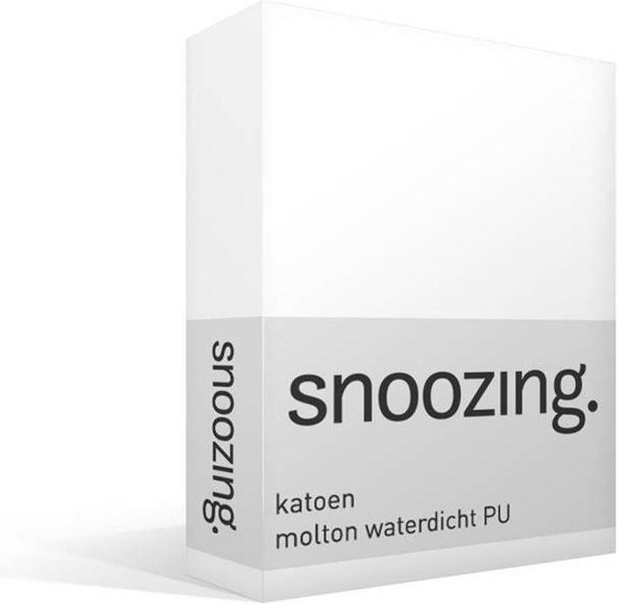 Snoozing Molton Waterdicht PU Hoeslaken Lits-jumeaux 200x210 220 cm Wit