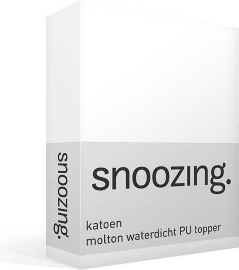 Snoozing Molton Waterdicht Topper Hoeslaken Eenpersoons 100x210 220 cm Wit