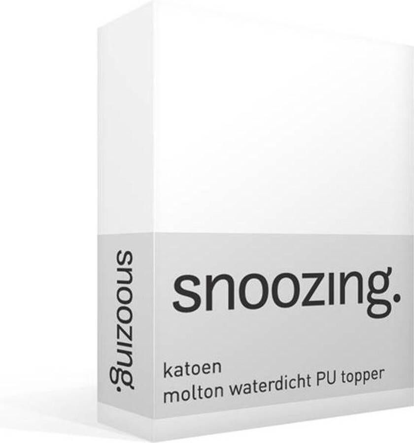 Snoozing Molton Waterdicht Topper Hoeslaken Eenpersoons 80x210 220 cm Wit