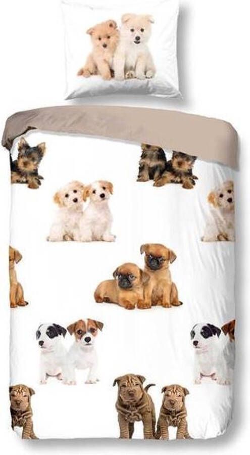 Snoozing Puppies Dekbedovertrek Eenpersoons 140x200 220 cm + 1 kussensloop 60x70 cm Multi kleur