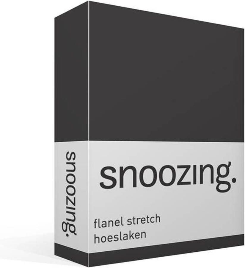 Snoozing stretch flanel hoeslaken Tweepersoons Antraciet