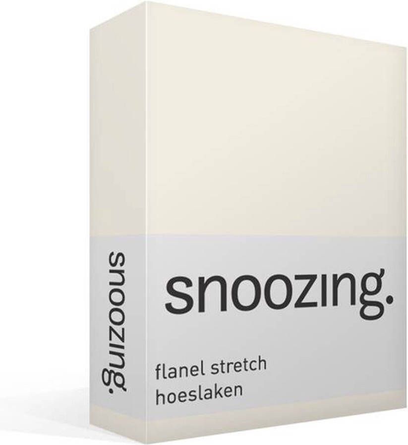 Snoozing stretch flanel hoeslaken Lits-jumeaux Ivoor