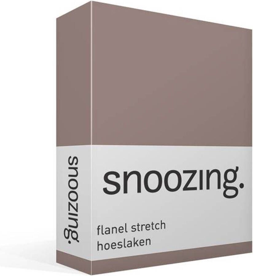 Snoozing stretch flanel hoeslaken Lits-jumeaux Taupe