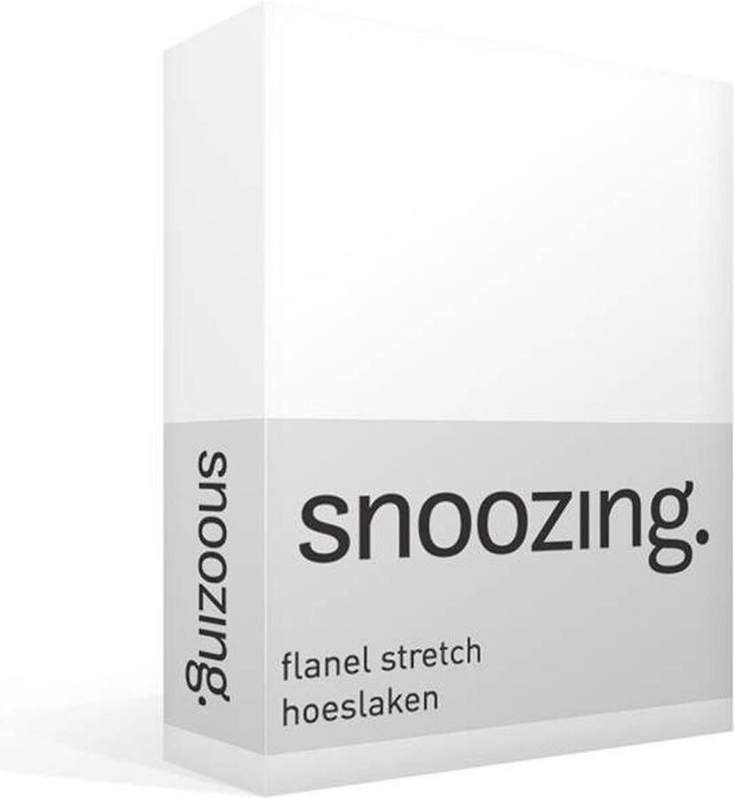 Snoozing stretch flanel hoeslaken Lits-jumeaux Wit