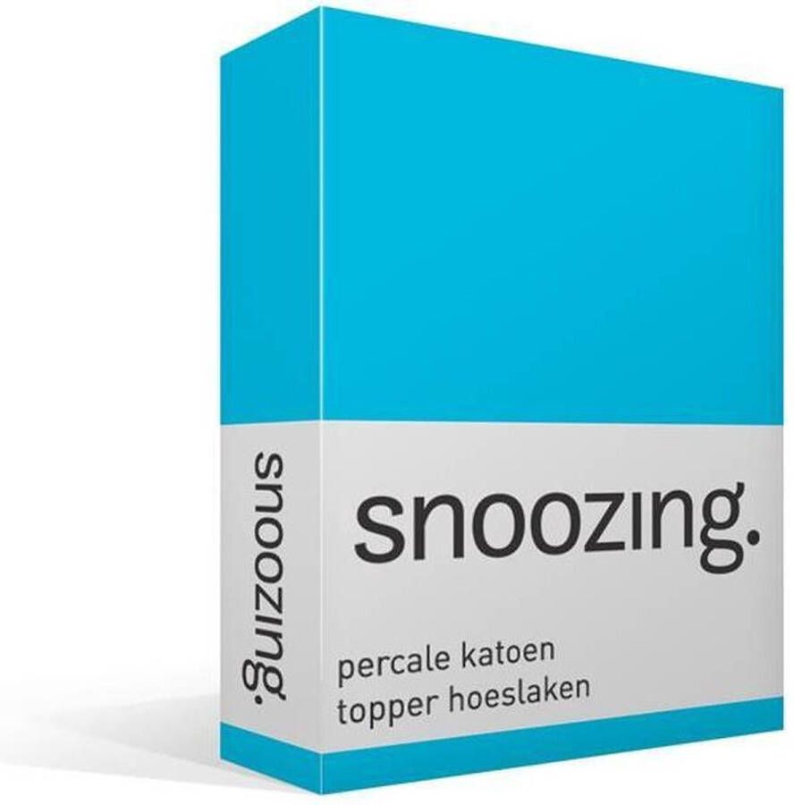 Snoozing Topper Hoeslaken Tweepersoons 140x200 cm Percale katoen Turquoise