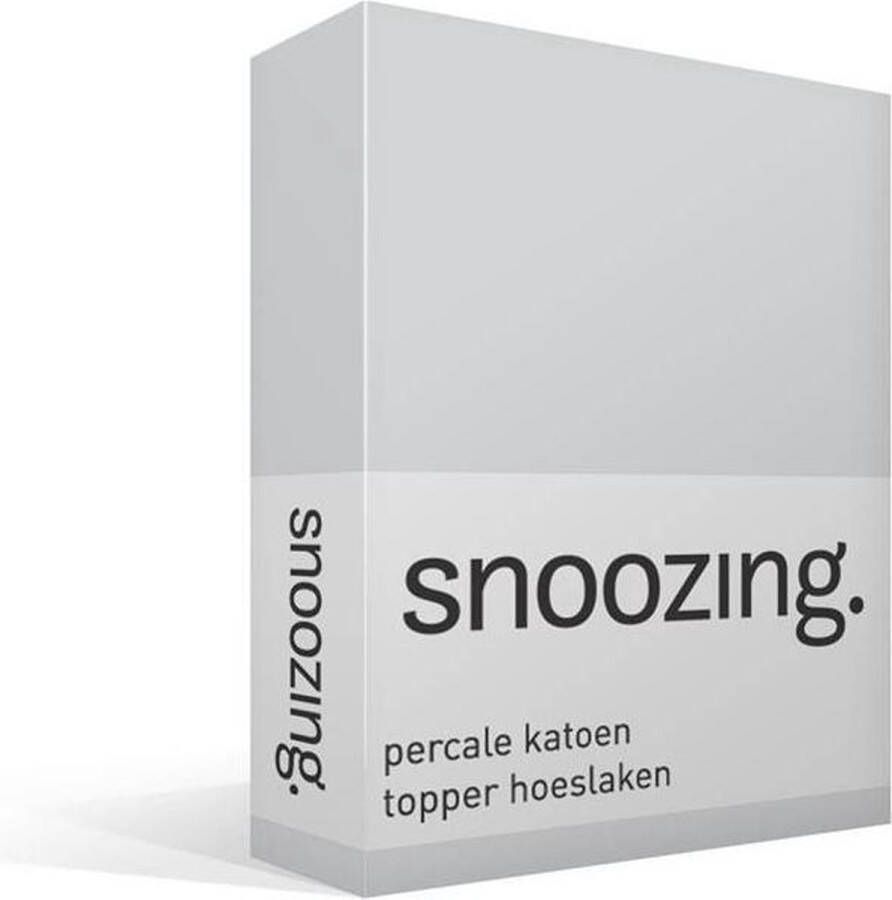 Snoozing Topper Hoeslaken Tweepersoons 120x220 cm Percale katoen Grijs