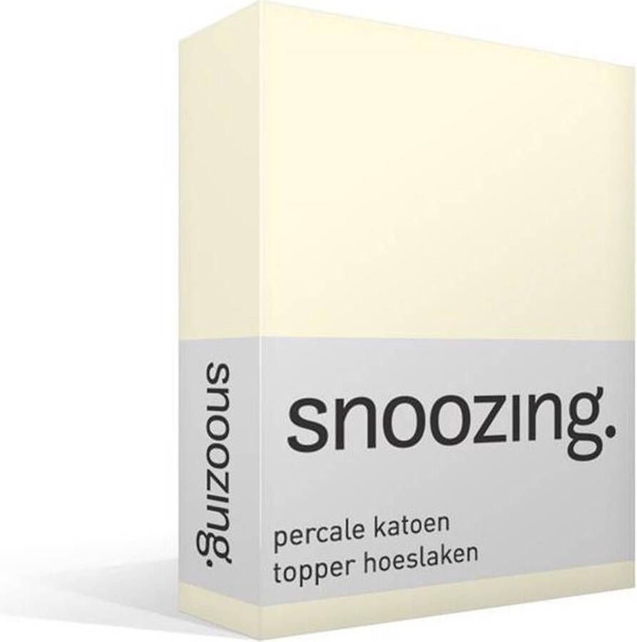 Snoozing Topper Hoeslaken Tweepersoons 120x200 cm Percale katoen Ivoor
