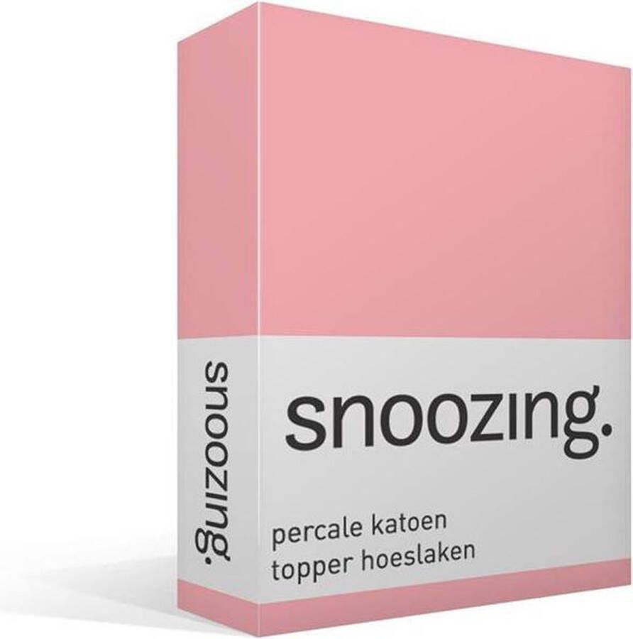 Snoozing Topper Hoeslaken Tweepersoons 120x220 cm Percale katoen Roze