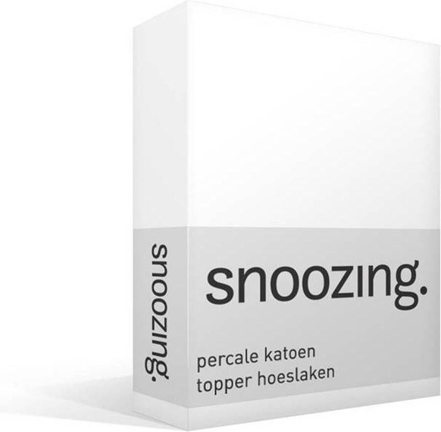 Snoozing Topper Hoeslaken Lits-jumeaux 160x200 cm Percale katoen Wit