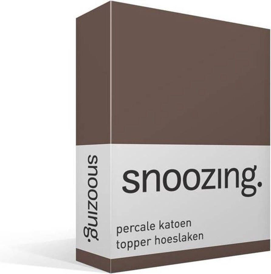 Snoozing Topper Hoeslaken Lits-jumeaux 200x220 cm Percale katoen Taupe