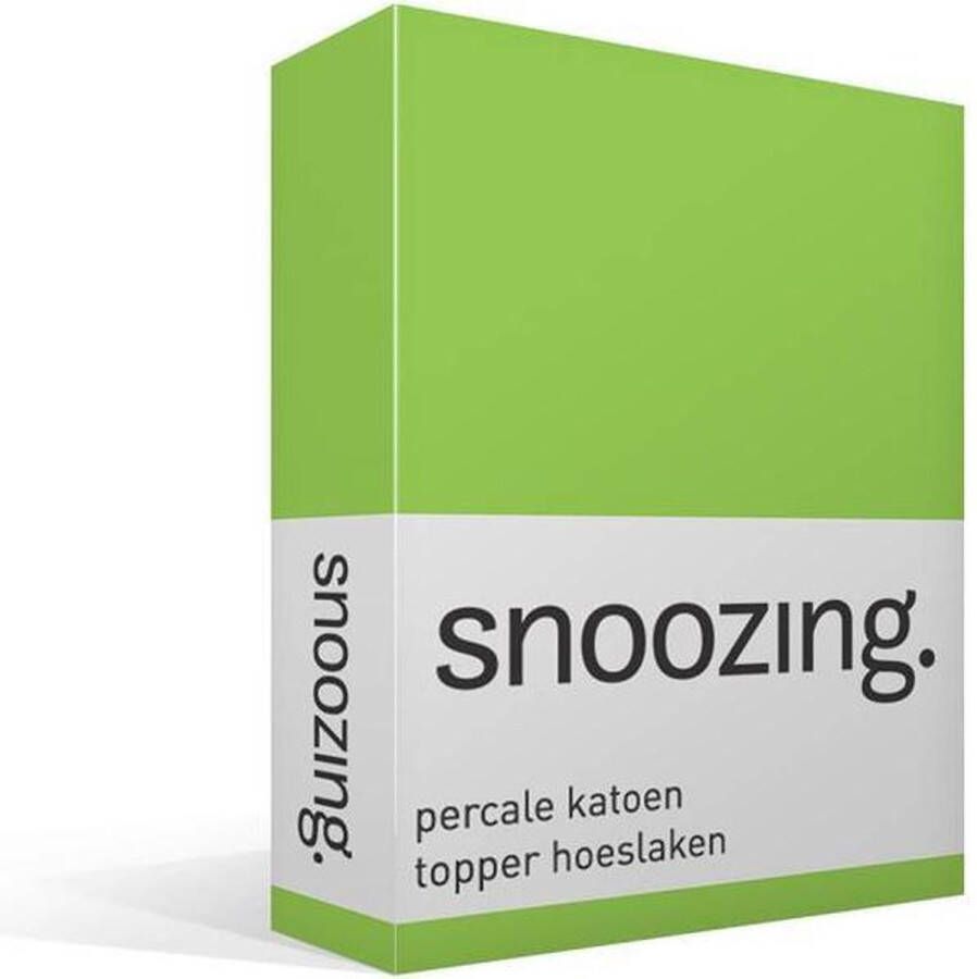 Snoozing Topper Hoeslaken Tweepersoons 120x220 cm Percale katoen Lime