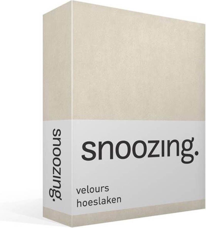 Snoozing velours hoeslaken Tweepersoons Ivoor