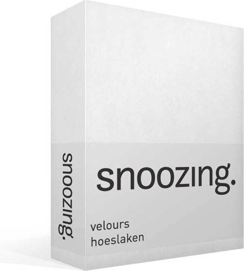 Snoozing velours hoeslaken Lits-jumeaux Wit