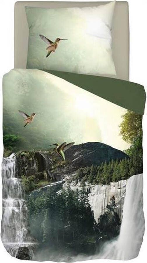 Snoozing Waterfalls Dekbedovertrek Eenpersoons 140x200 220 cm + 1 kussensloop 60x70 cm Groen