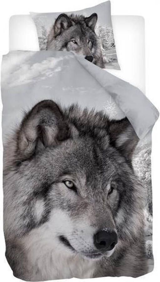 Snoozing Winter Wolf Dekbedovertrek Eenpersoons 140x200 220 cm Multi kleur
