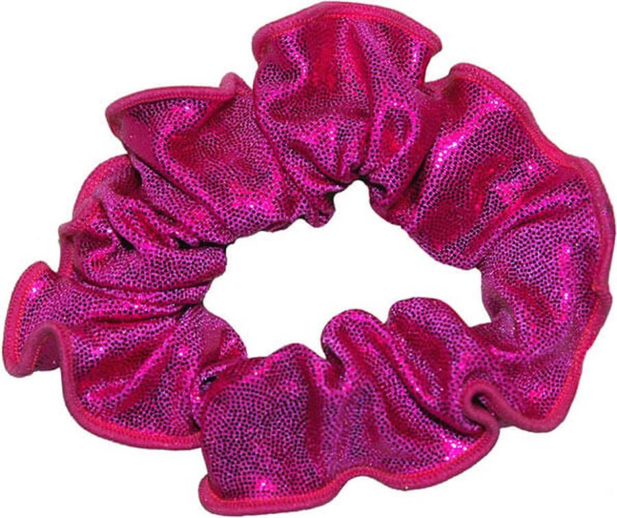 Snowflake Hair Scrunchie Mystique Glansstof Turnen Meisjes Haarwokkel Elastisch Fuchsa Roze One Size