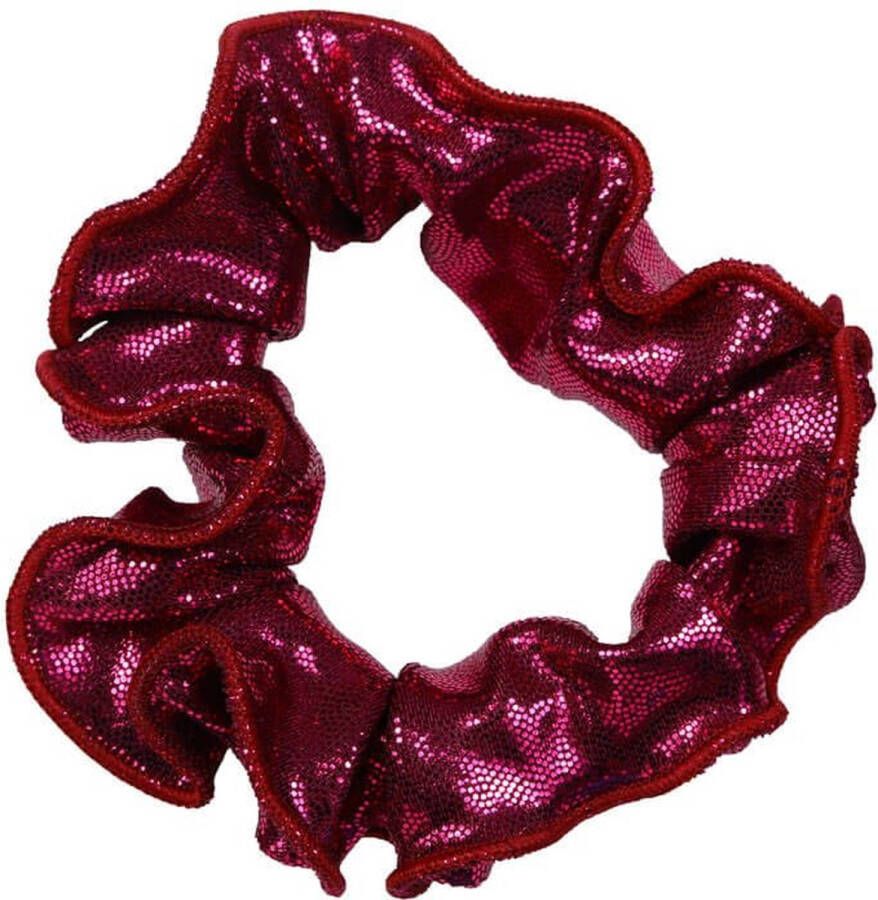 Snowflake Hair Scrunchie Mystique Glansstof Turnen Meisjes Haarwokkel Elastisch Fuchsia Bordeaux One Size