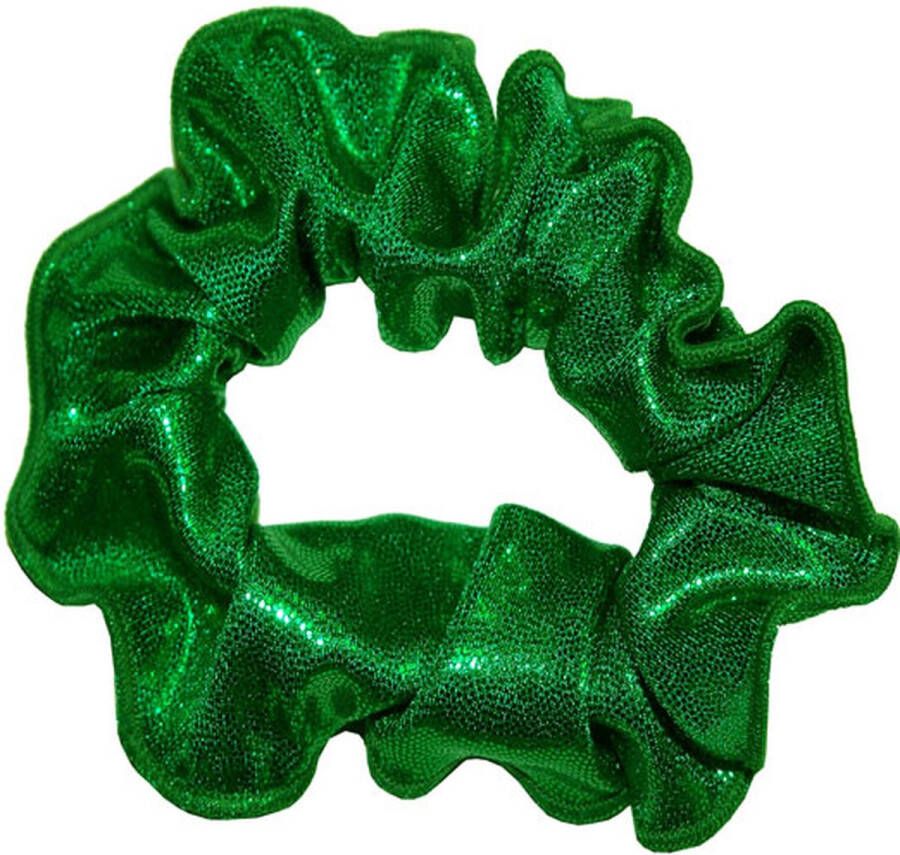 Snowflake Hair Scrunchie Mystique Glansstof Turnen Meisjes Haarwokkel Elastisch Kelly Groen One Size