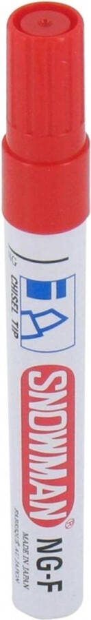 Snowman NG-12F Permanent Marker 1-3MM Beitelpunt Rood