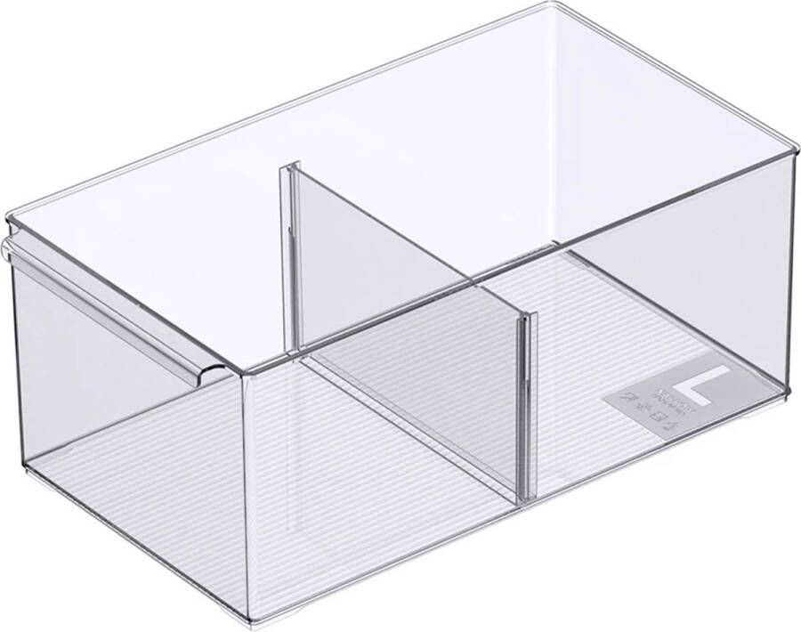 So Clever Opbergbakje diep Classic Clear 20 x 37 cm (L) Uitneembare verdelers