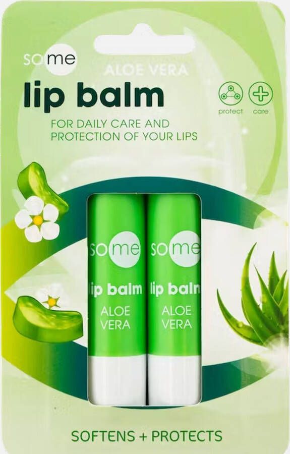 So Me lippenbalsem Aloe Vera 2 Stuks Verzacht en beschermt