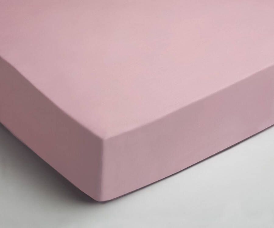 Soco Boxspring Hoeslaken Jersey 90x190 200 cm Roze Hoekhoogte 40 cm