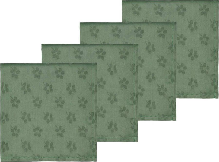 Södahl Forget-me-not Damask Stoffen servetten 45 x 45 cm 4 stuks Green