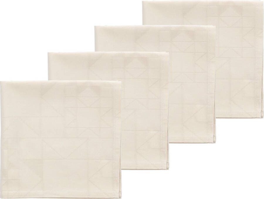 Södahl Star Damask Stoffen servetten 45 x 45 cm 4 stuks Beige