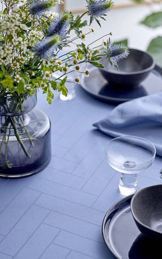 Södahl Tiles Damask Stoffen servetten 45 x 45 cm 4 stuks Sky Blue