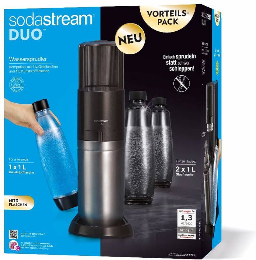 SodaStream Duo Titan Promo-Pack 2 glazen karaffen 1l + 1 fuse 1l