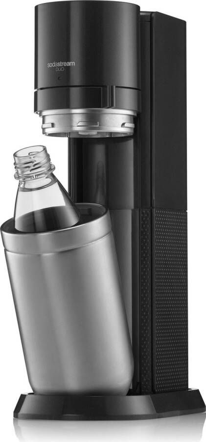 SodaStream DUO zwart Incl. Quick Connect Koolzuurcilinder Met 1 glazen en 1 herbruikbare plastic fles