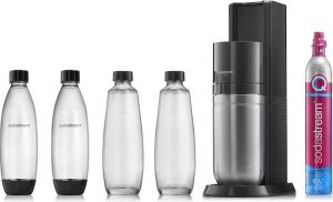SodaStream DUO MegaPack zwart- Incl. Quick Connect Koolzuurcilinder Met 2 glazen en 2 herbruikbare plastic flessen