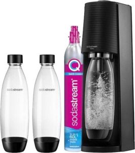 SodaStream TERRA MegaPack Zwart Incl 2x 1L fles en Quick Connect koolzuurcilinder