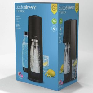 SodaStream TERRANLV TERRA Black Machine Pack 2 LV-flessen + 1 CQC-wisselcilinder