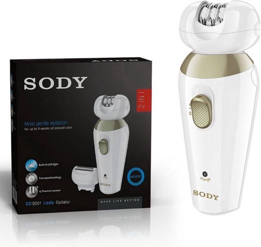 Sody Epilator en scheerapparaat 2in1 Snel resultaat voor gladde huid Epileerapparaat Scheerapparaat unisex scheerapparaat trimmer epilator precisietrimmer Pijnloos scheren