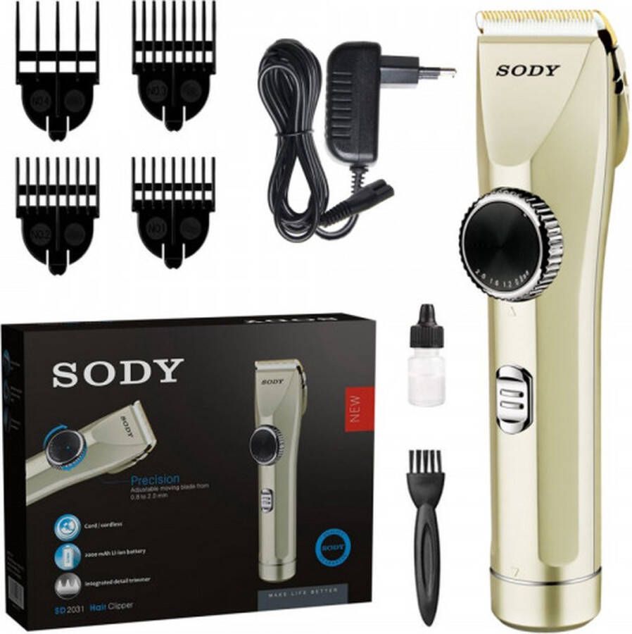 Sody SD2031 Oplaadbare Tondeuse trimmer Keramisch titanium blad