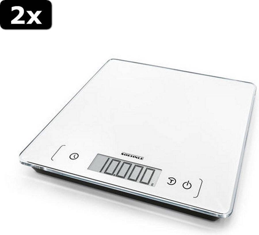 Soehnle 2x 61505 Page Comfort 400 Keukenweegschaal Wit