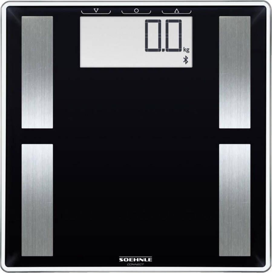 Leifheit Soehnle analyse Connect-personenweegschale Shape Sense Connect 50 met Bluetooth 8 personene zwart tot 180 kg incl. batterijen