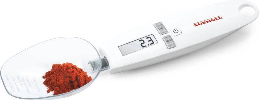 Soehnle keukenweegschaal Cooking Star lepelweegschaal digitaal 0 1 gr nauwkeurig tot 500 gr wit