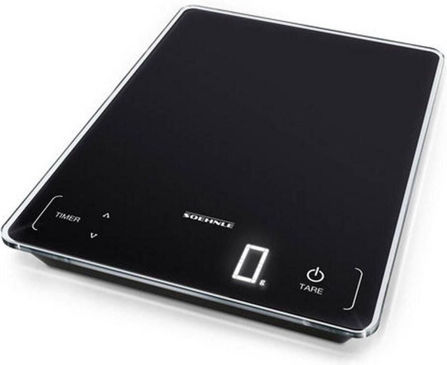 Soehnle Keukenweegschaal Page Profi 100 met sensor-touch en keukentimer draagvermogen tot 15 kg 1 g nauwkeurige opsplitsing