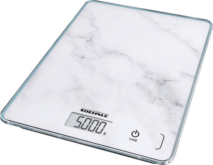 Soehnle Keukenweegschaal Page Compact 300 Marble Draagvermogen 5 kg 1 g nauwkeurige opsplitsing