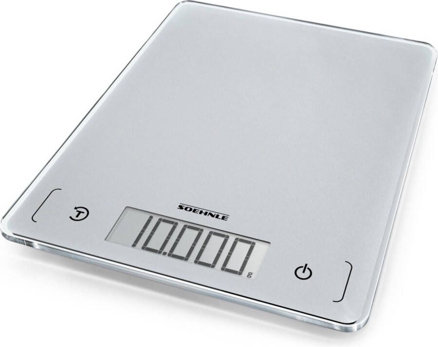 Soehnle digitale keukenweegschaal Page Comfort 300 Slim digitaal 1 gram nauwkeurig tot 10 kg zilver